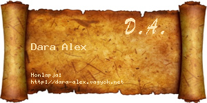 Dara Alex névjegykártya